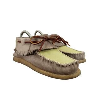 Eastland Shoes Womens 6.5 Moccasin Booties Casco 1955 Leather Fringe Bow Slip On